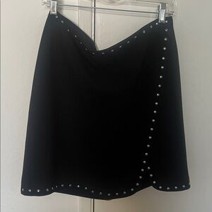 Vince Camuto Black Mini Skirt with Silver Studs